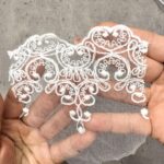 Koronka haft biała ornamenty bawełniana